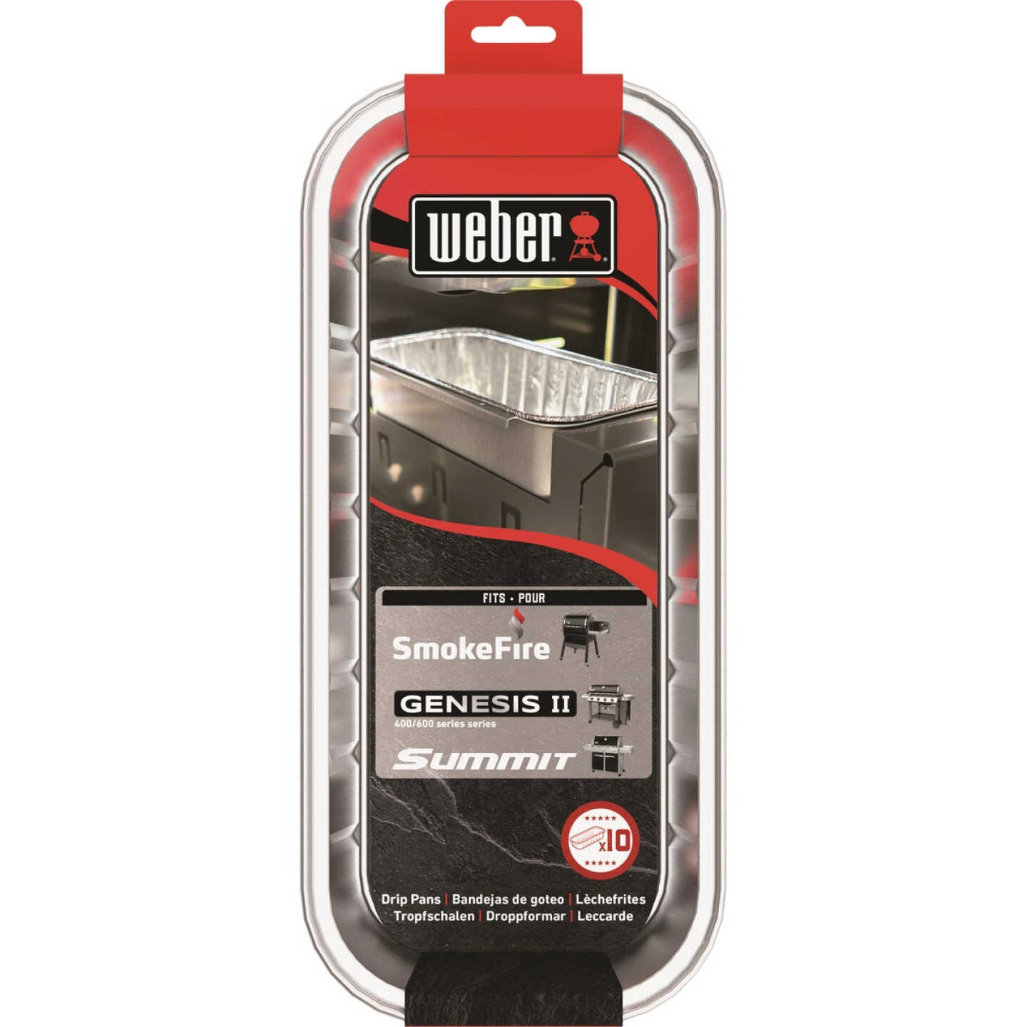 Weber 11 In. x 5 In. x 2.5 In. Aluminum Drip Pans (10-Pack) Image 1
