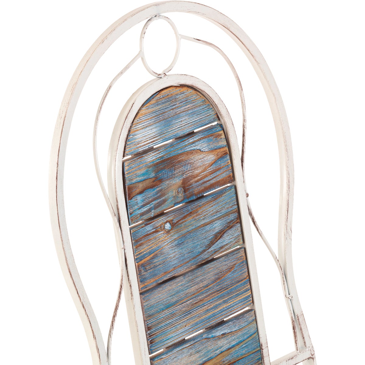 Alpine 3-Piece Weathered Wood Blue & White Bistro Set Image 5