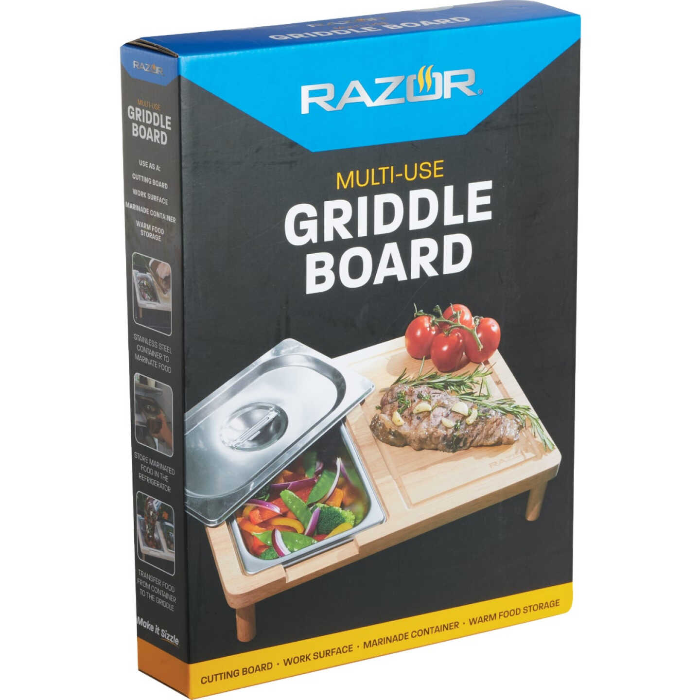 Mr. Bar-B-Q Razor 11.81 In. W. x 15.75 In. L. Wood Cutting Board Image 3