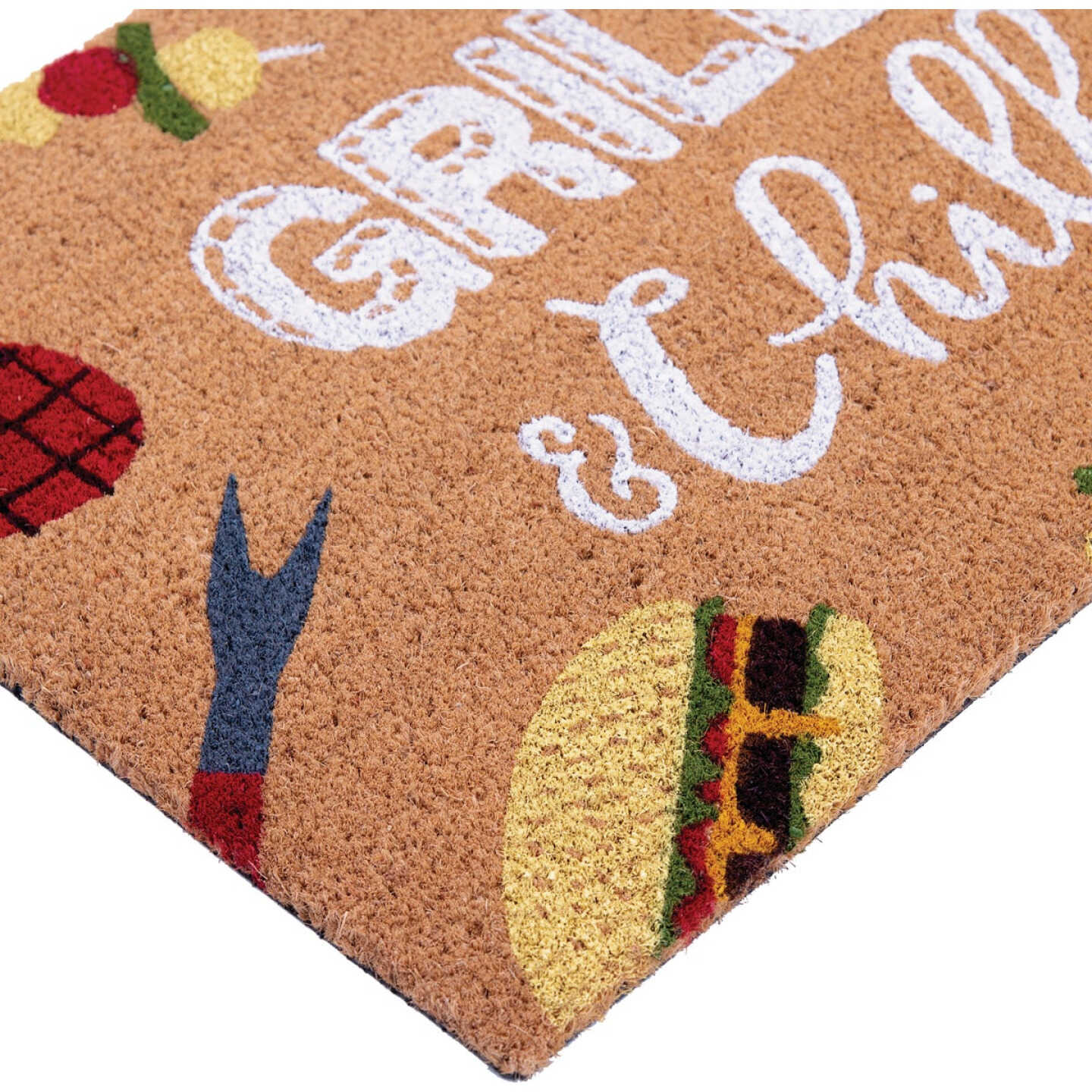 Natco Home 18 In. x 30 In. Coir Outdoor Doormat, Grillin' & Chillin' Image 2