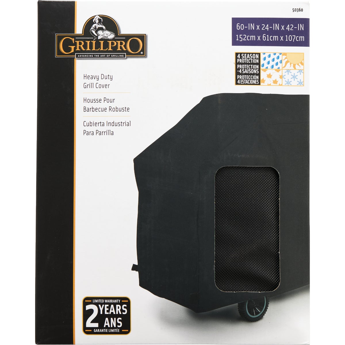 GrillPro Black 60 In. Deluxe Grill Cover Image 2