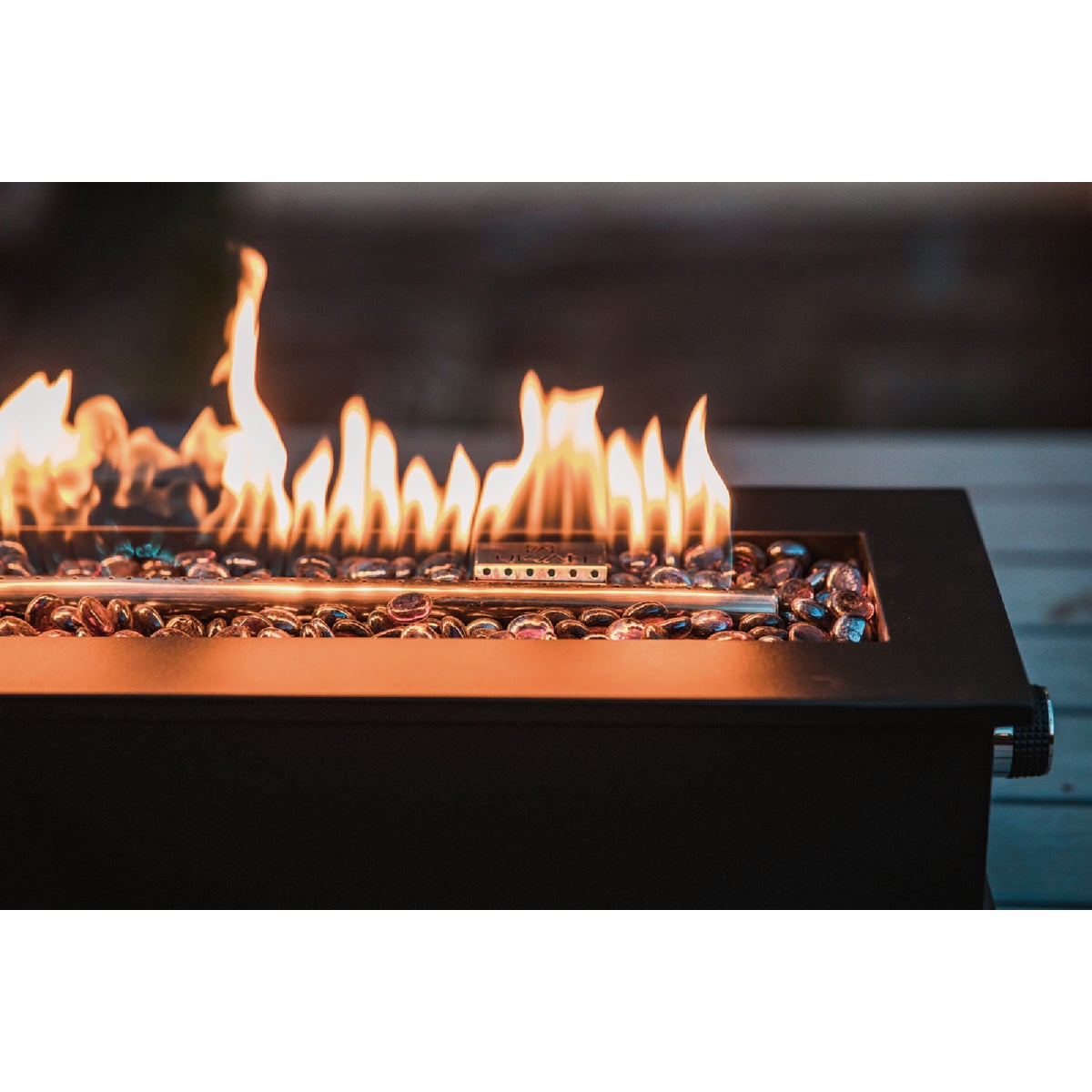Ukiah Loom X 28 In. Black Rectangle Tabletop Gas Fire Pit Image 3