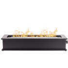 Ukiah Loom X 28 In. Black Rectangle Tabletop Gas Fire Pit Image 1