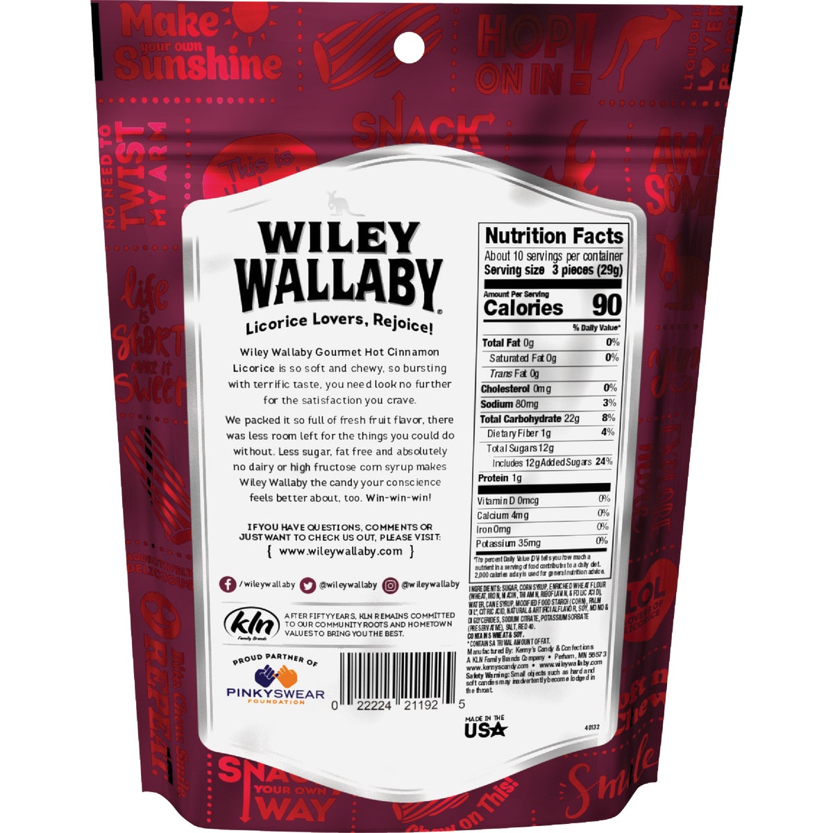 Wiley Wallaby Hot Cinnamon Licorice 10 Oz. Candy Image 2