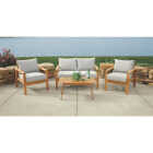 Outdoor Expressions Sutton 4-Piece Acacia Wood Chat Set Image 2