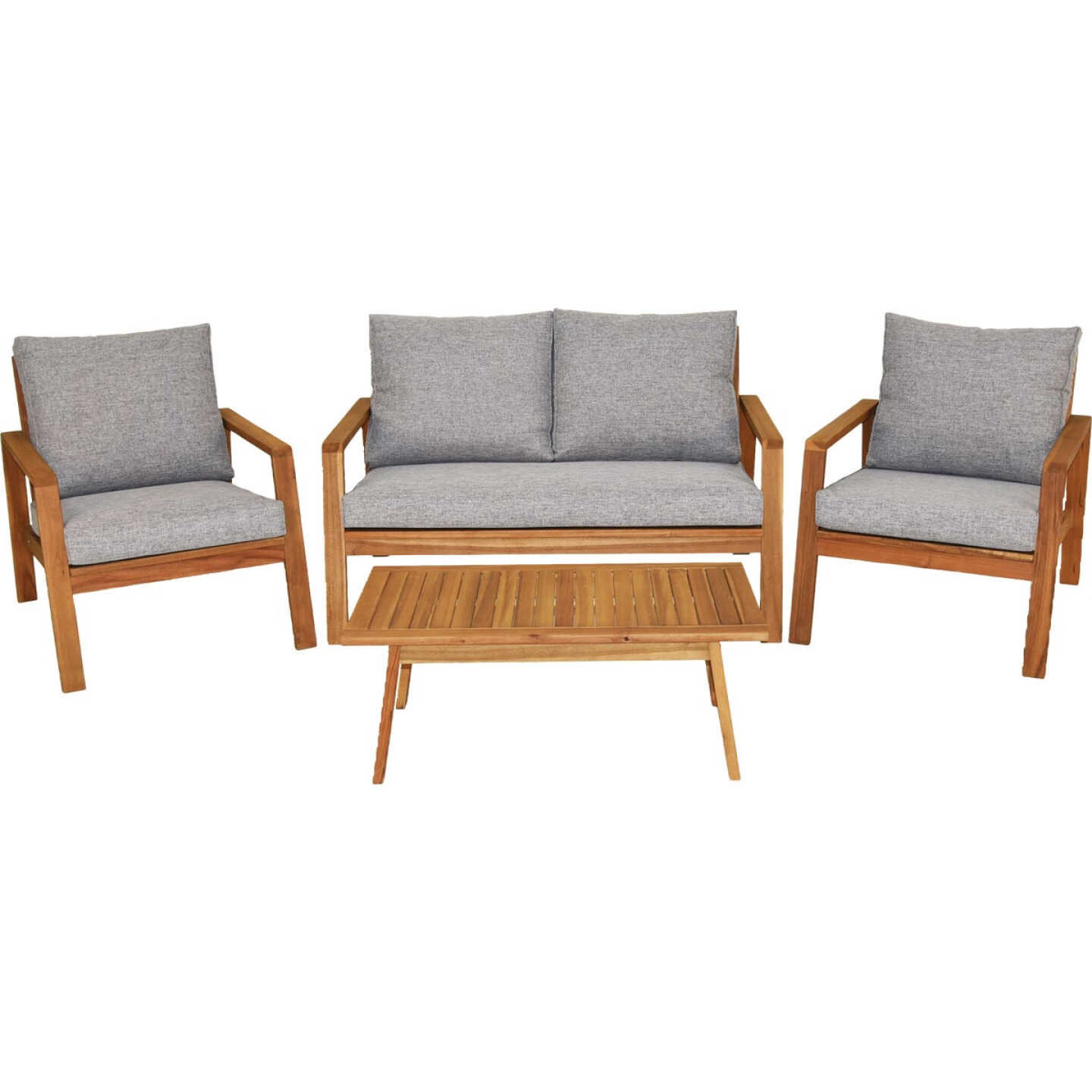 Outdoor Expressions Sutton 4-Piece Acacia Wood Chat Set Image 1