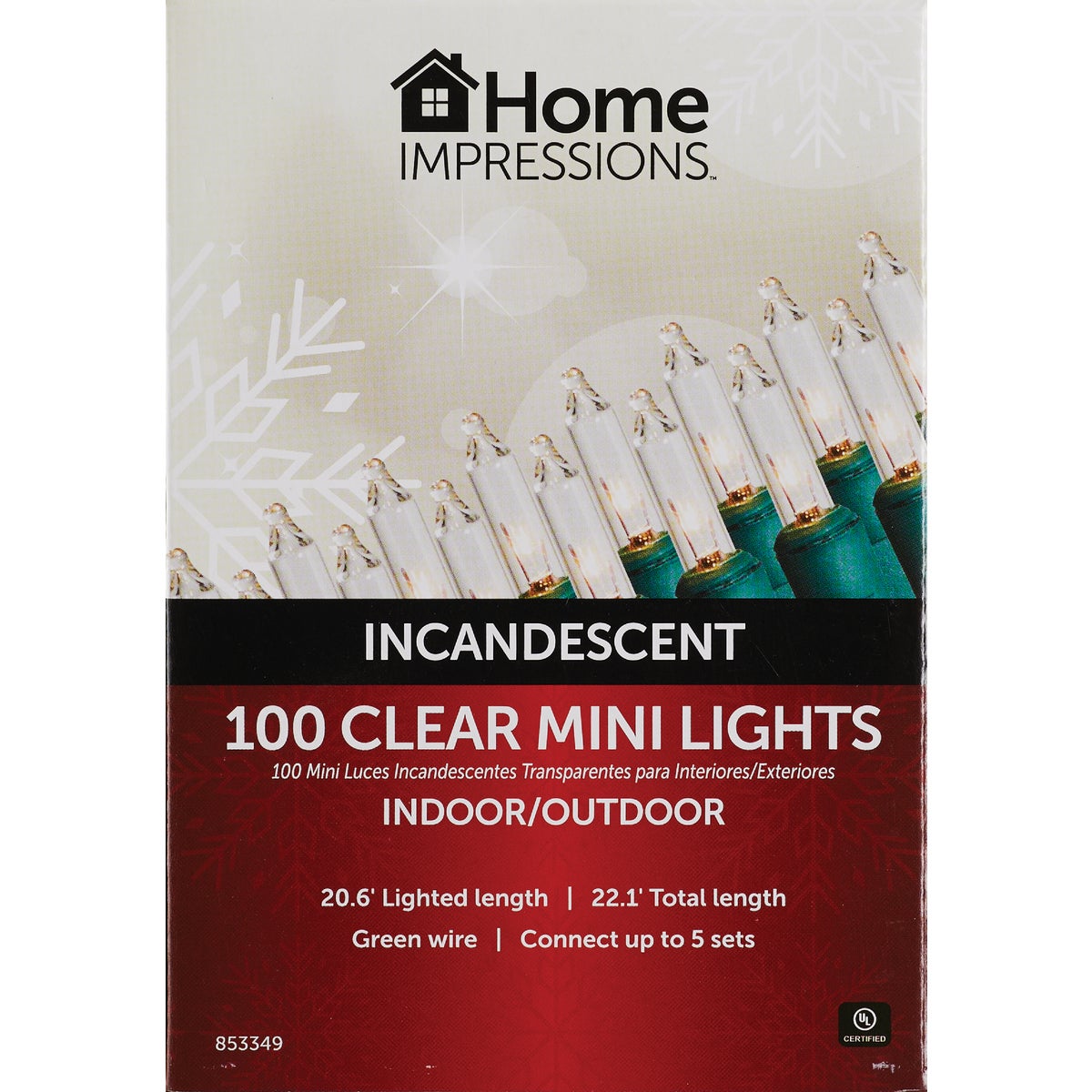 Home Impressions Clear 100-Bulb Mini Incandescent String Light Set with Green Wire Image 2