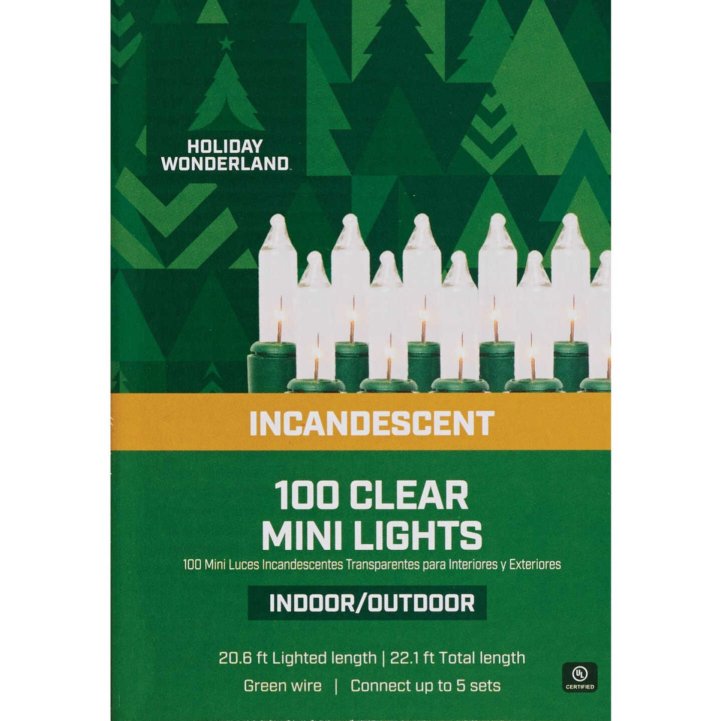 Home Impressions Clear 100-Bulb Mini Incandescent String Light Set with Green Wire Image 2