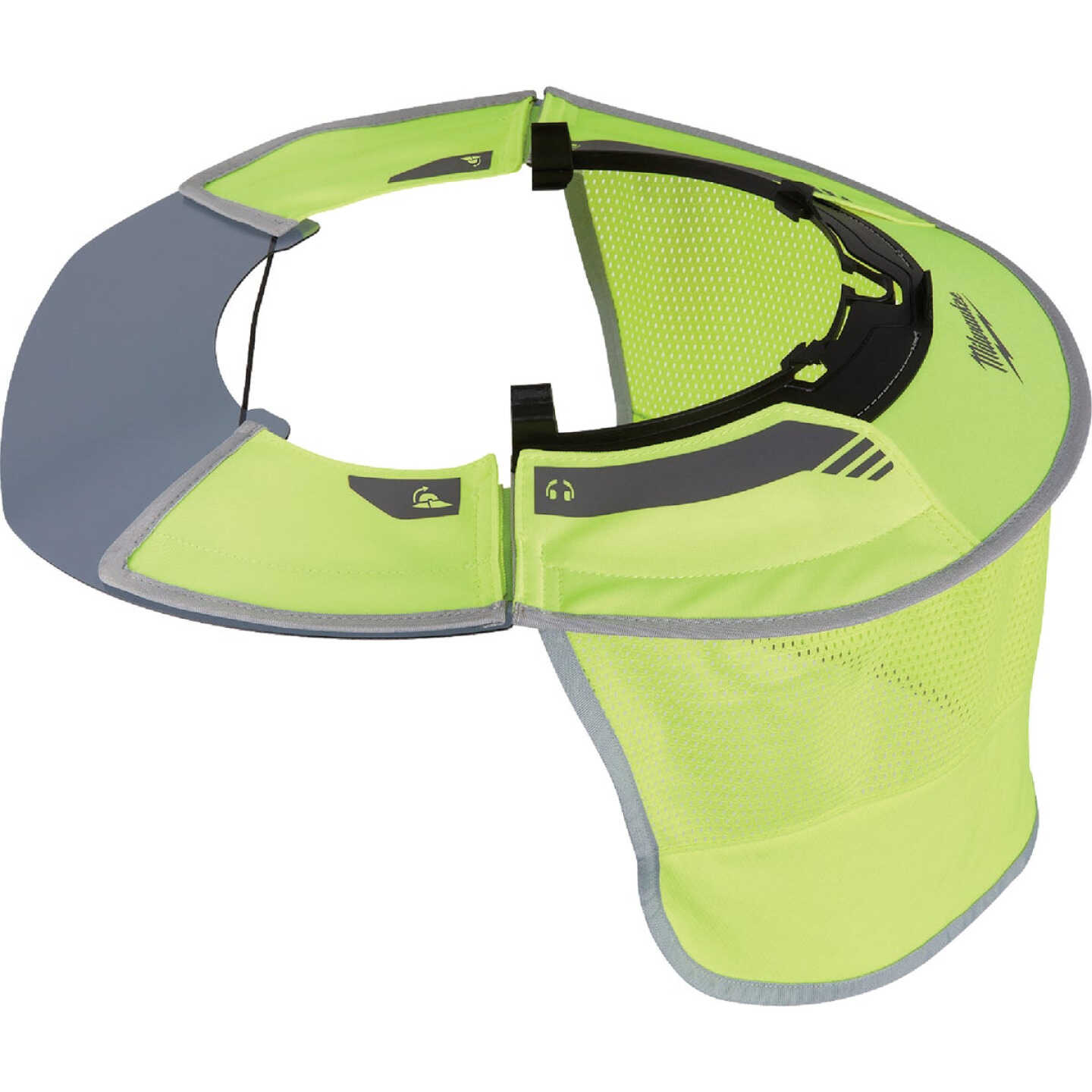 Milwaukee Bolt Hi-Vis Yellow Nylon Hard Hat Sun Visor & Sunshade with 50+UPF UV Protection Image 1