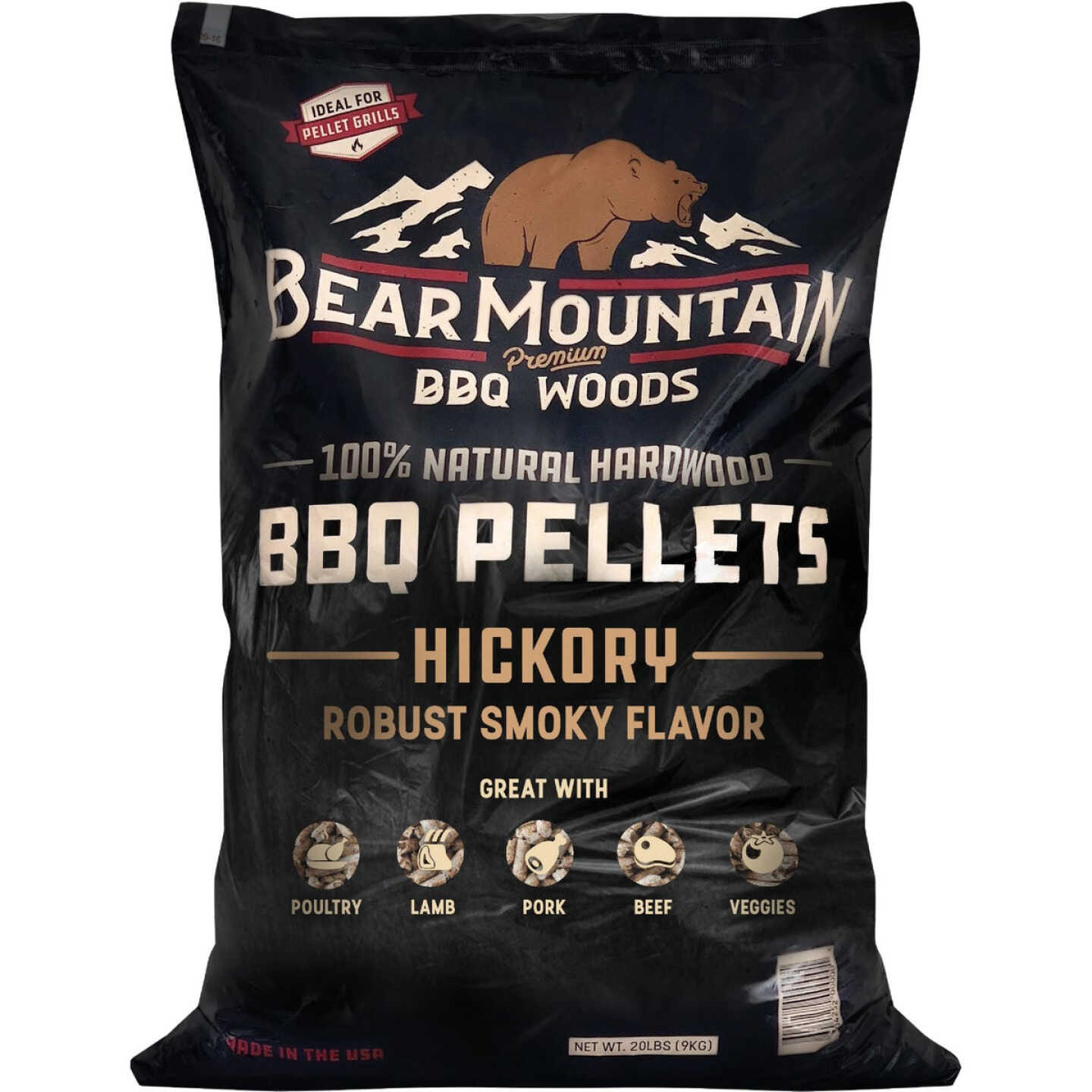 Bear Mountain BBQ Premium Woods 20 Lb. Hickory Wood Pellet Image 1