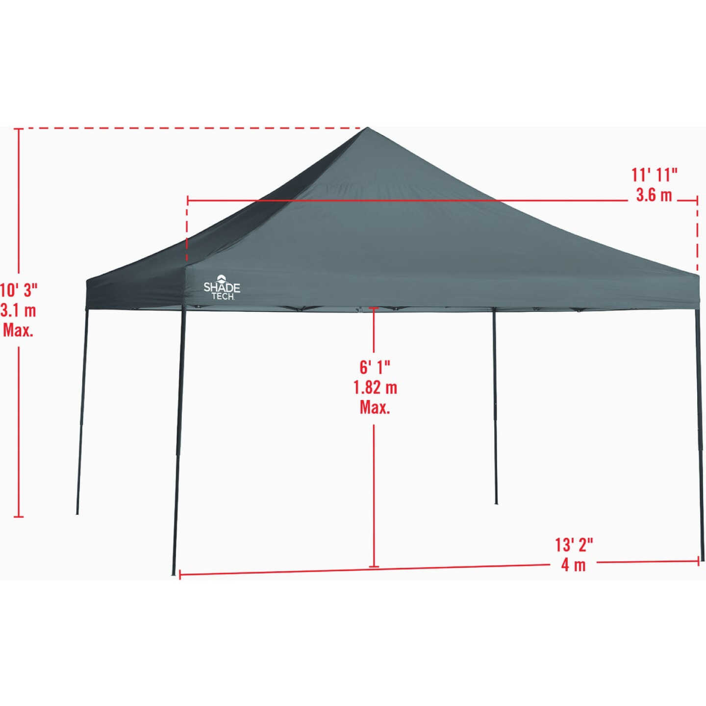 ShelterLogic Shade Tech 12 Ft. x 12 Ft. PFAs Free Fabric Pop-Up Canopy Image 4