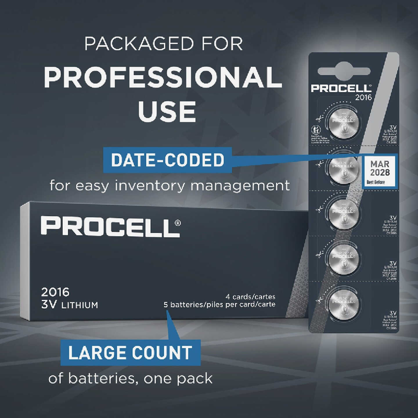 Procell 2016 Lithium 3.0V Coin Cell Battery (5-Pack) Image 7