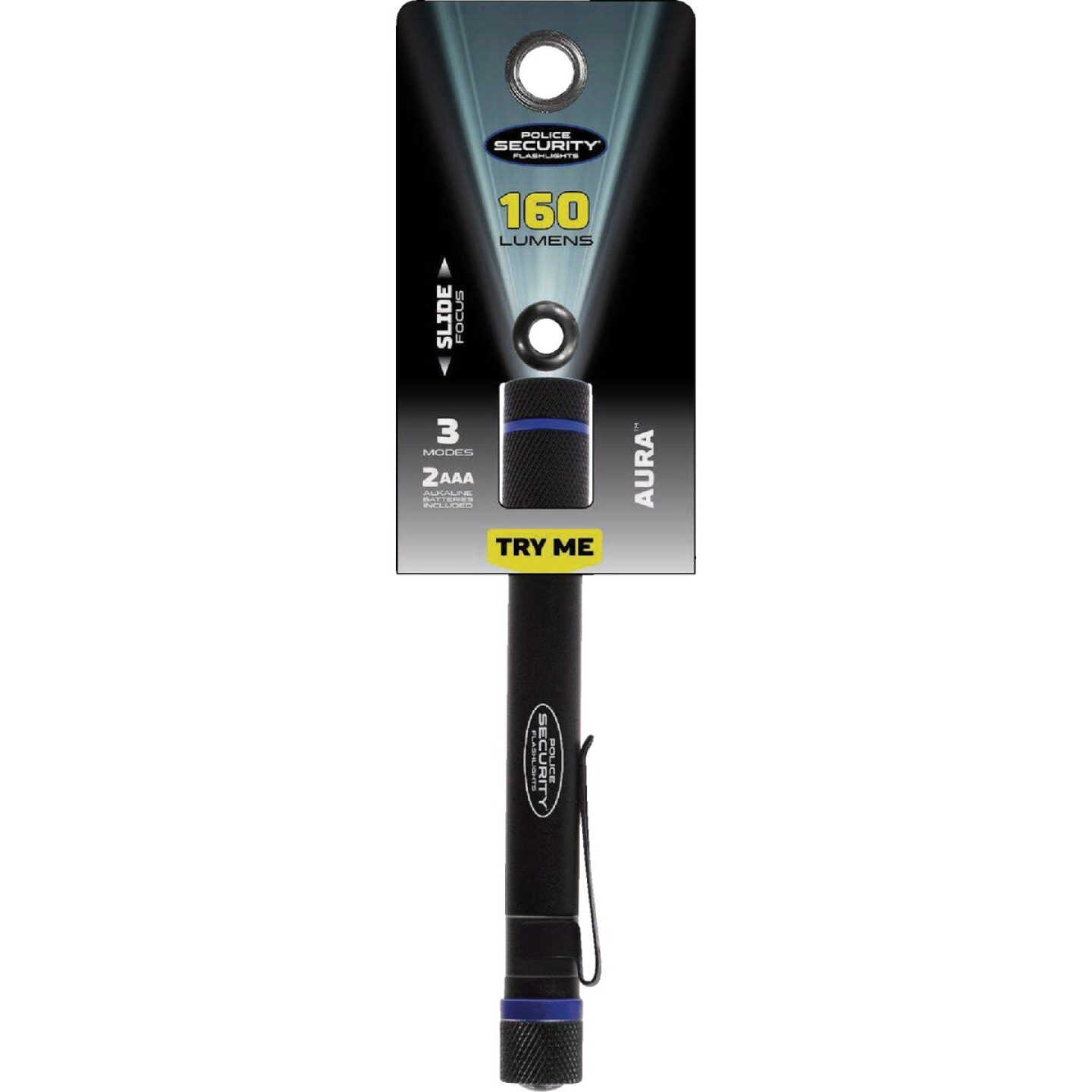 Police Security Aura 270 Lm. 2AAA Aluminum LED Penlight, Black Image 6