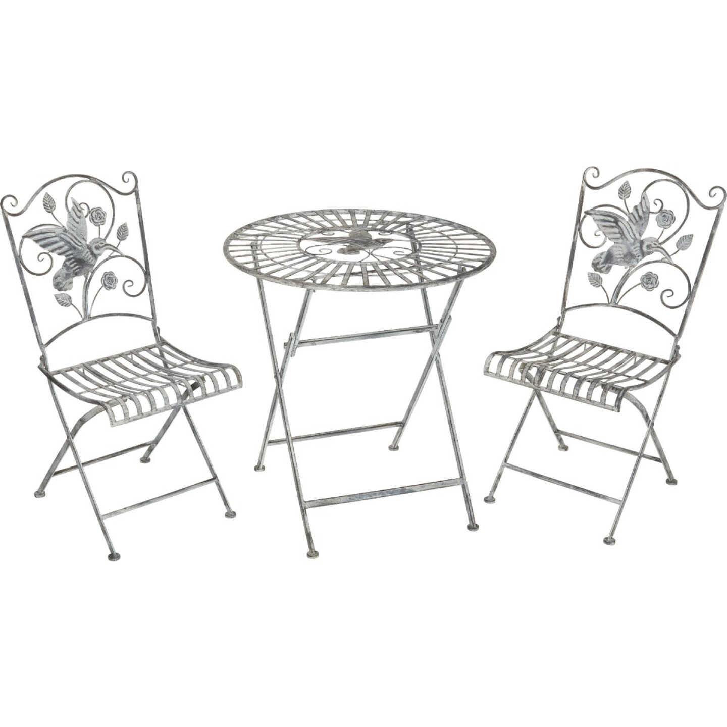 Alpine 3-Piece Hummingbird Foldable Floral Bistro Set Image 1