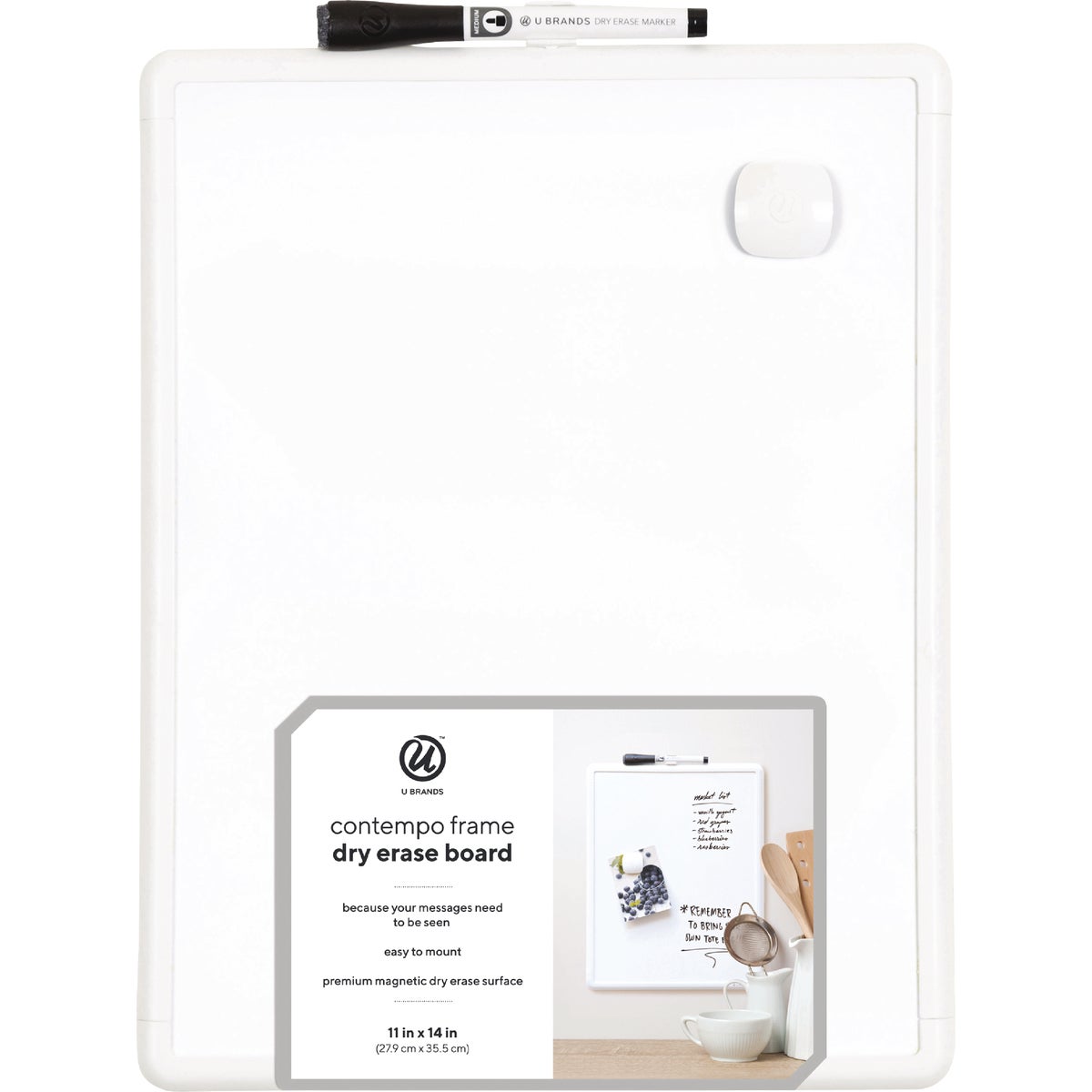 U Brands 11 In. x 14 In. Magnetic Dry-Erase Board Image 3