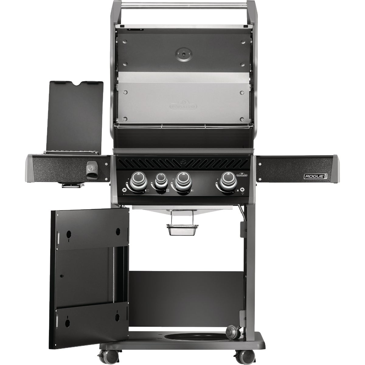 Napoleon Rogue Pro 425 3-Burner LP Gas Grill with Infrared Side Burner, Black Image 5