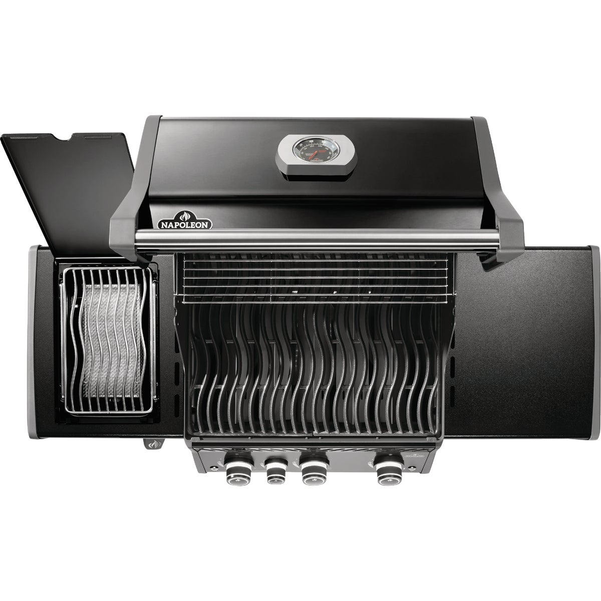 Napoleon Rogue Pro 425 3-Burner LP Gas Grill with Infrared Side Burner, Black Image 4