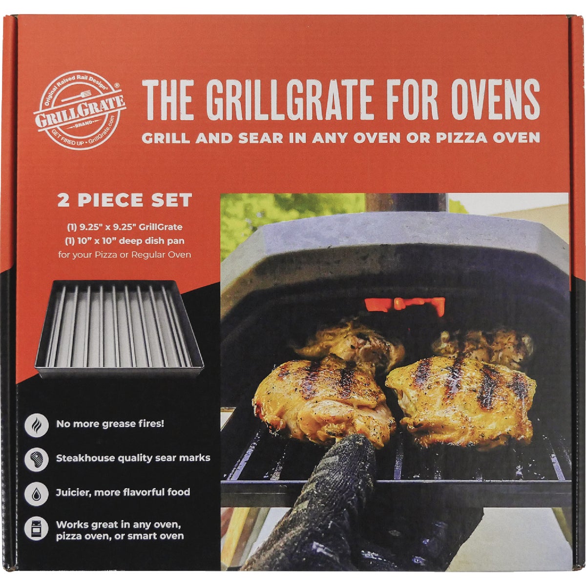 GrillGrate Pizza Oven Pan & Grate 2-Piece Set Image 5
