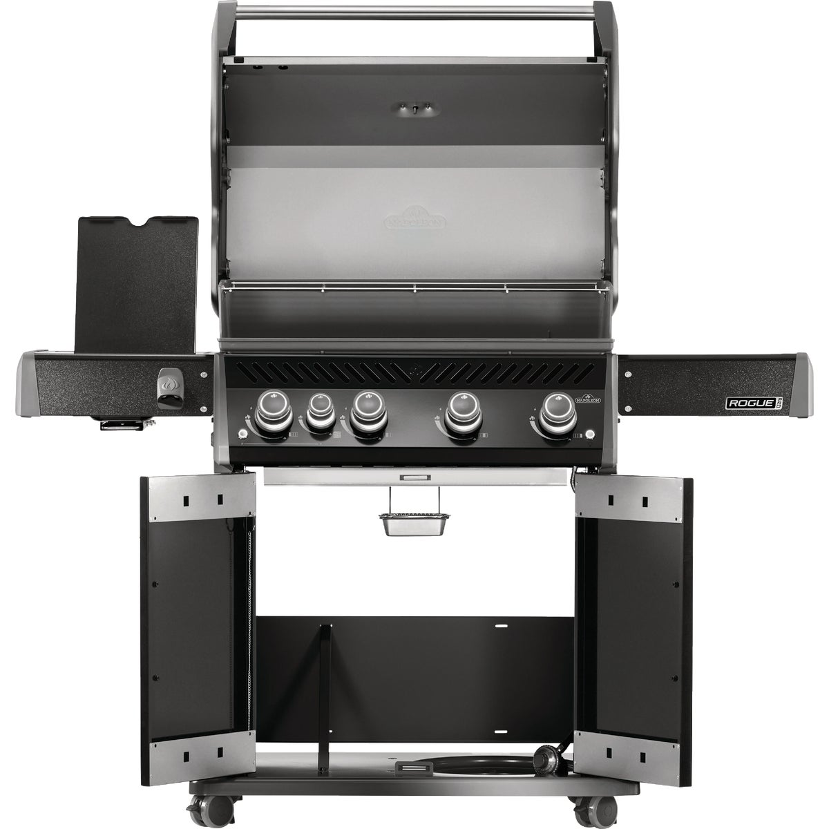 Napoleon Rogue Pro 525 4-Burner LP Gas Grill with Infrared Side Burner, Black Image 3