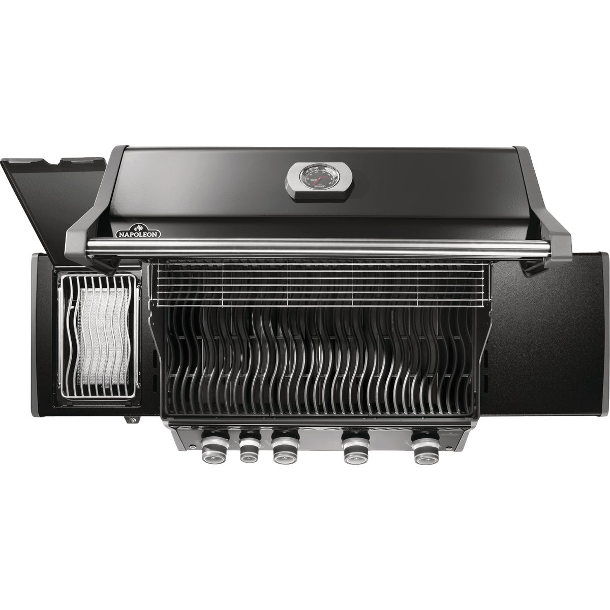 Napoleon Rogue Pro 525 4-Burner LP Gas Grill with Infrared Side Burner, Black Image 5