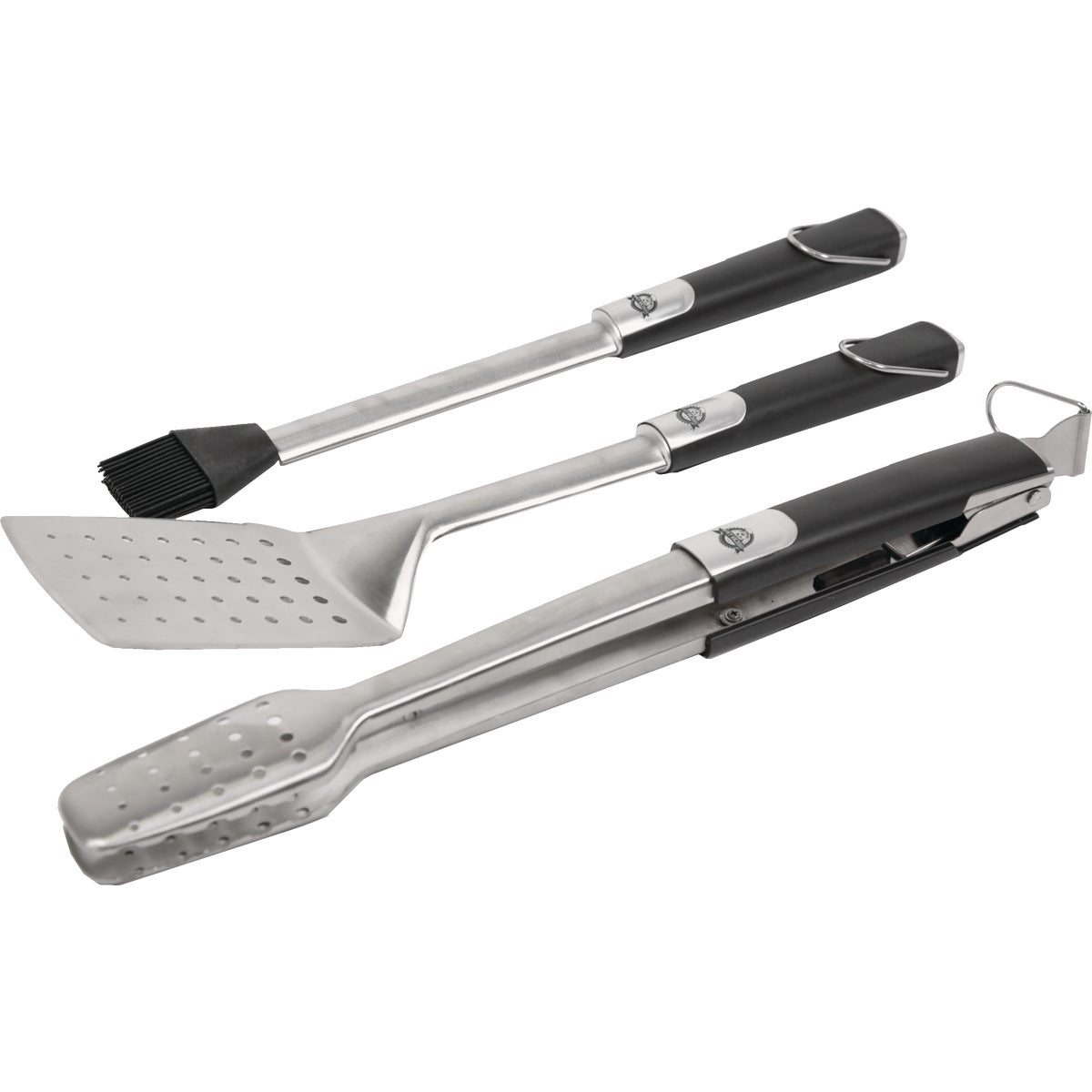 Pit Boss Rubber Handles Stainless Steel Blade 3-Piece BBQ Tool Set Image 3