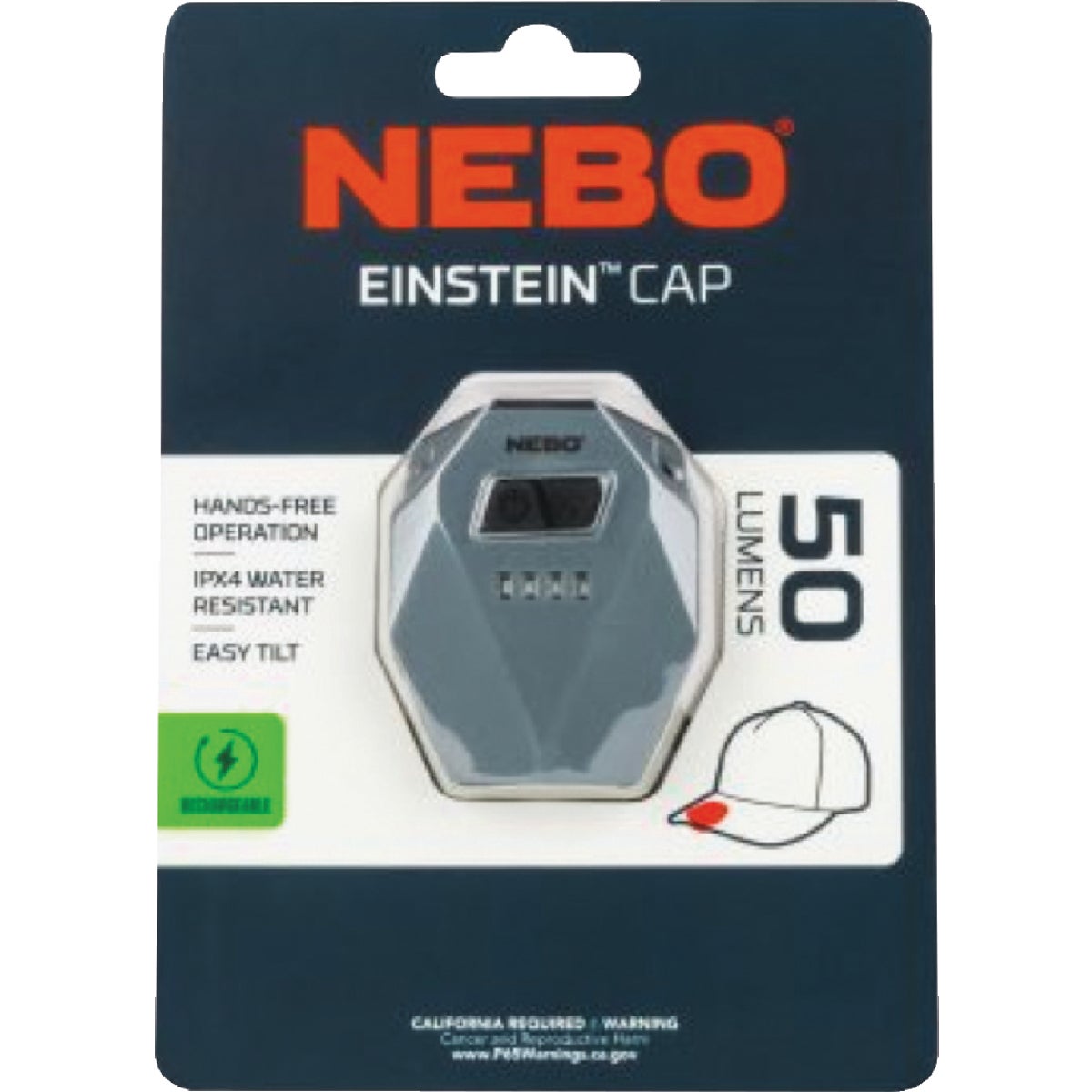 Nebo Einstein 50 Lm. LED Rechargeable Cap Light Image 6