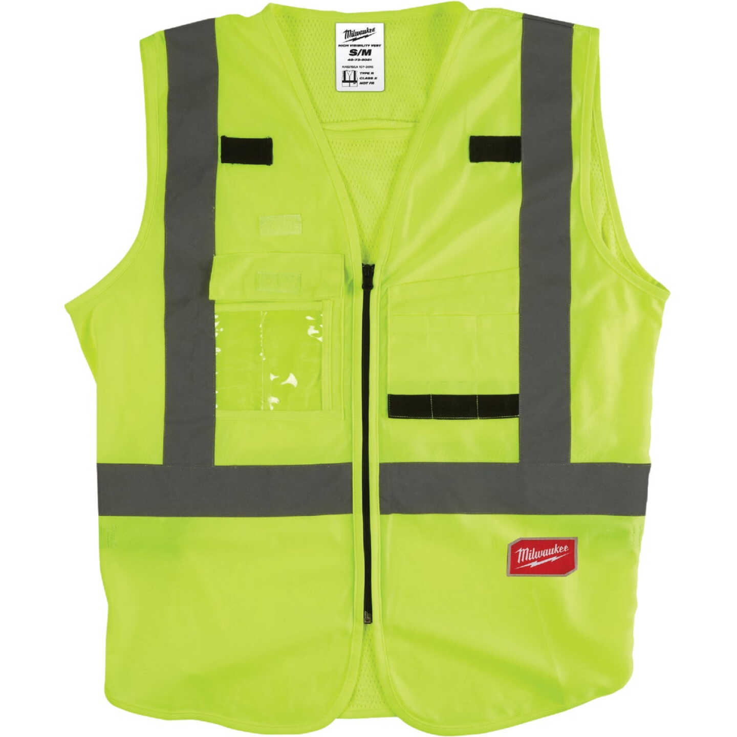 Milwaukee ANSI Class 2 Hi Vis Yellow Safety Vest, Small/Medium Image 1