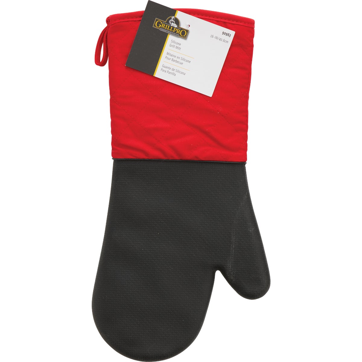 GrillPro 16 In. Black Heavy-Duty Silicone Palm Grill Mitt Image 3