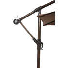 10 Ft. Round Steel Offset Brown Patio Umbrella - PFAS Free Image 7