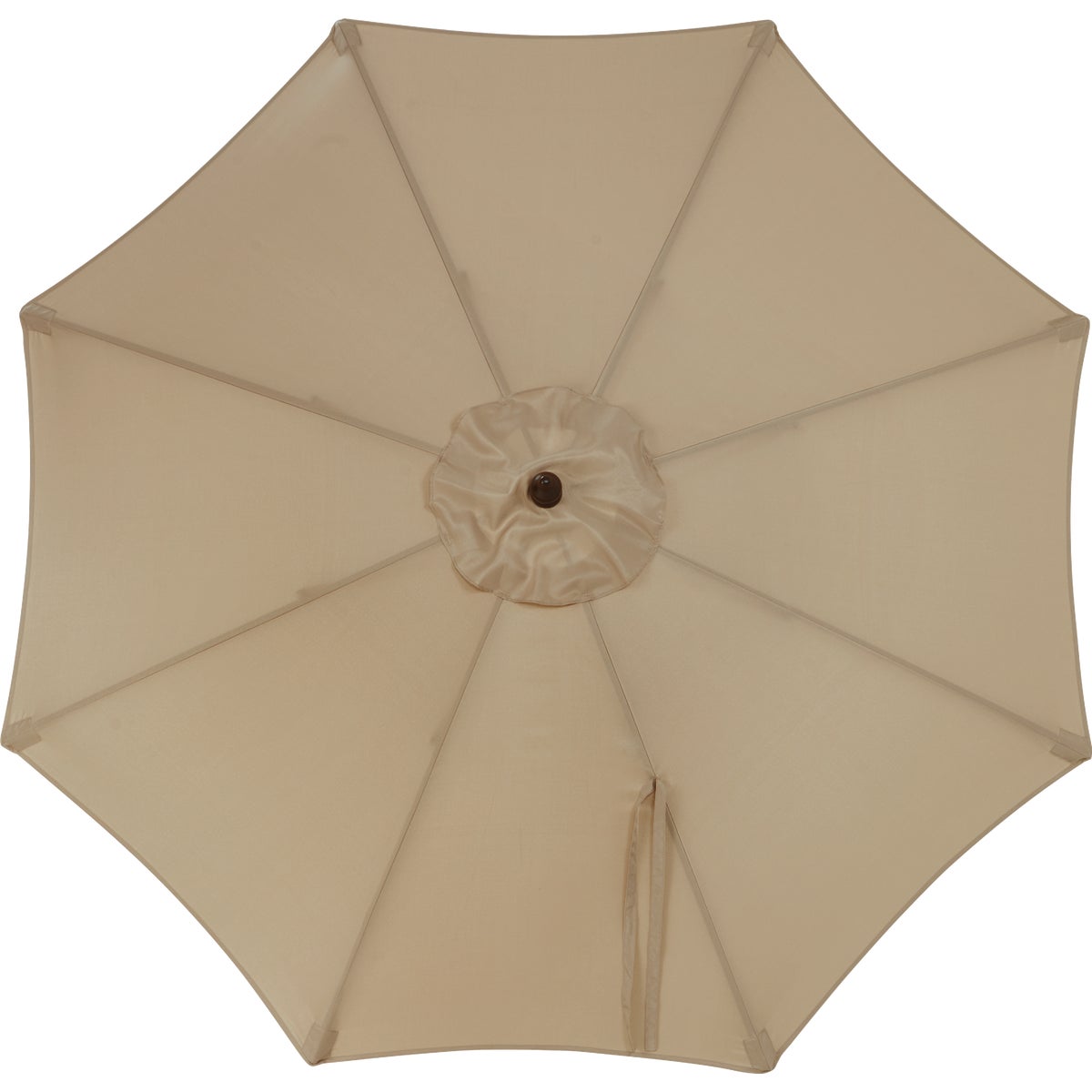 Outdoor Expressions 9 Ft. Pulley Tan Market Patio Umbrella with Chrome Plated Hardware Image 3