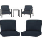 Northcape International Rockton Navy Polyester Chair Cushion Set Image 2