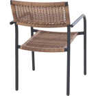 Sunjoy Heavy-Duty Steel Outdoor Brown Wicker Stacking Dining Chair With Black Frame Image 3