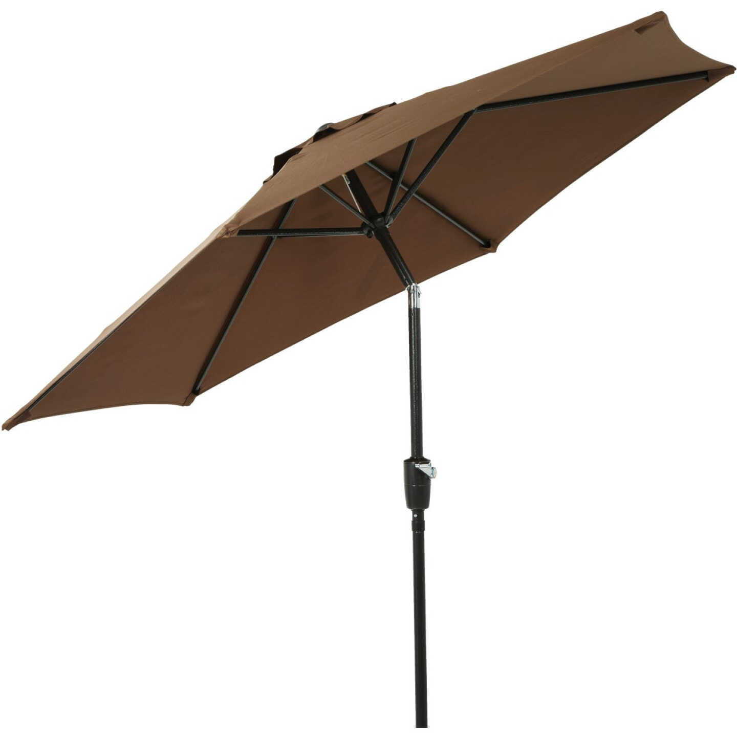 7.5 Ft. Aluminum Tilt/Crank Brown Patio Umbrella - PFAS Free Image 2