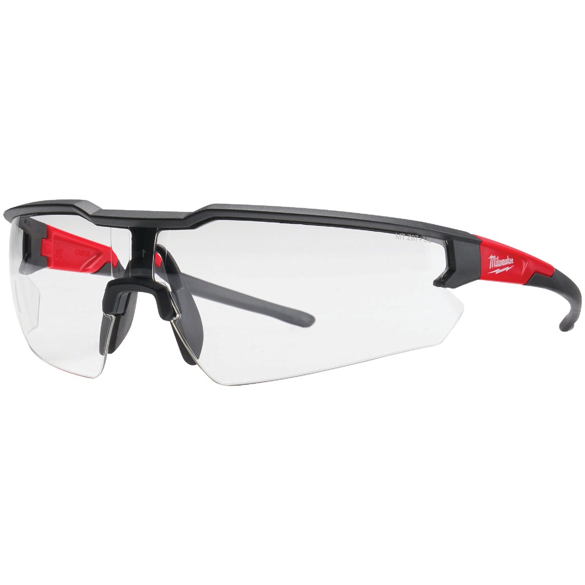 Milwaukee Red & Black Frame Safety Glasses with Clear Anti-Scratch Lenses (3-Pack) Image 3