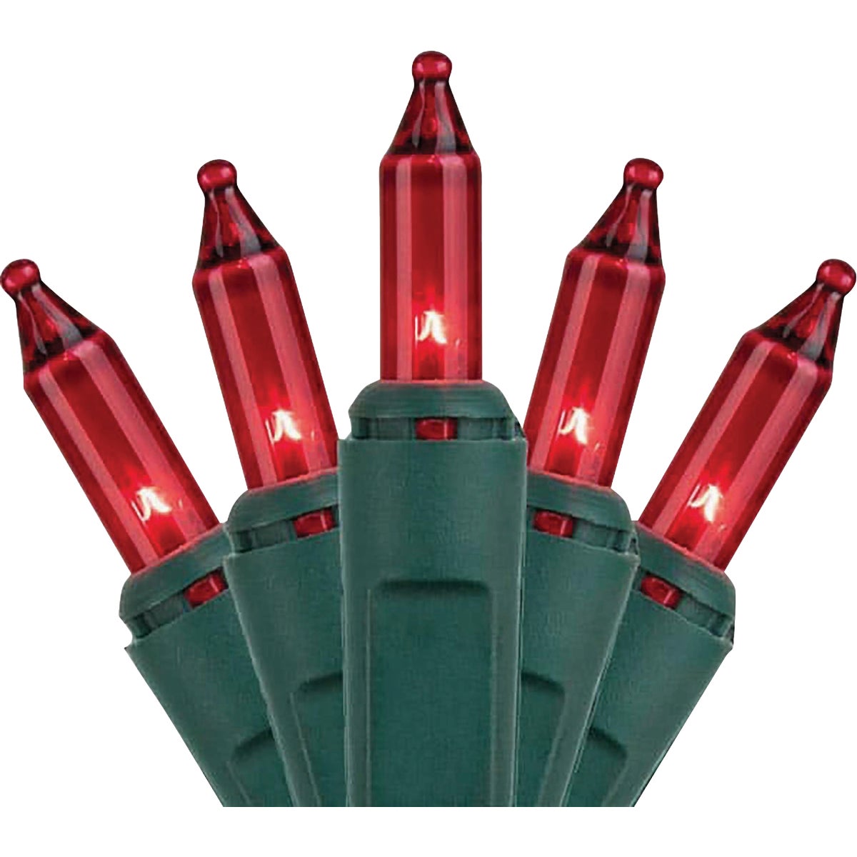 Home Impressions Red 100-Bulb Mini Incandescent String Light Set with Green Wire Image 1