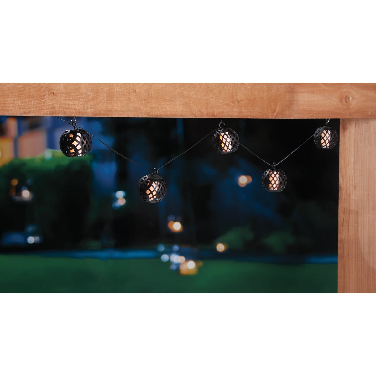 Outdoor Expressions 126 In. 5-Light Solar Flame String Light Set Image 2