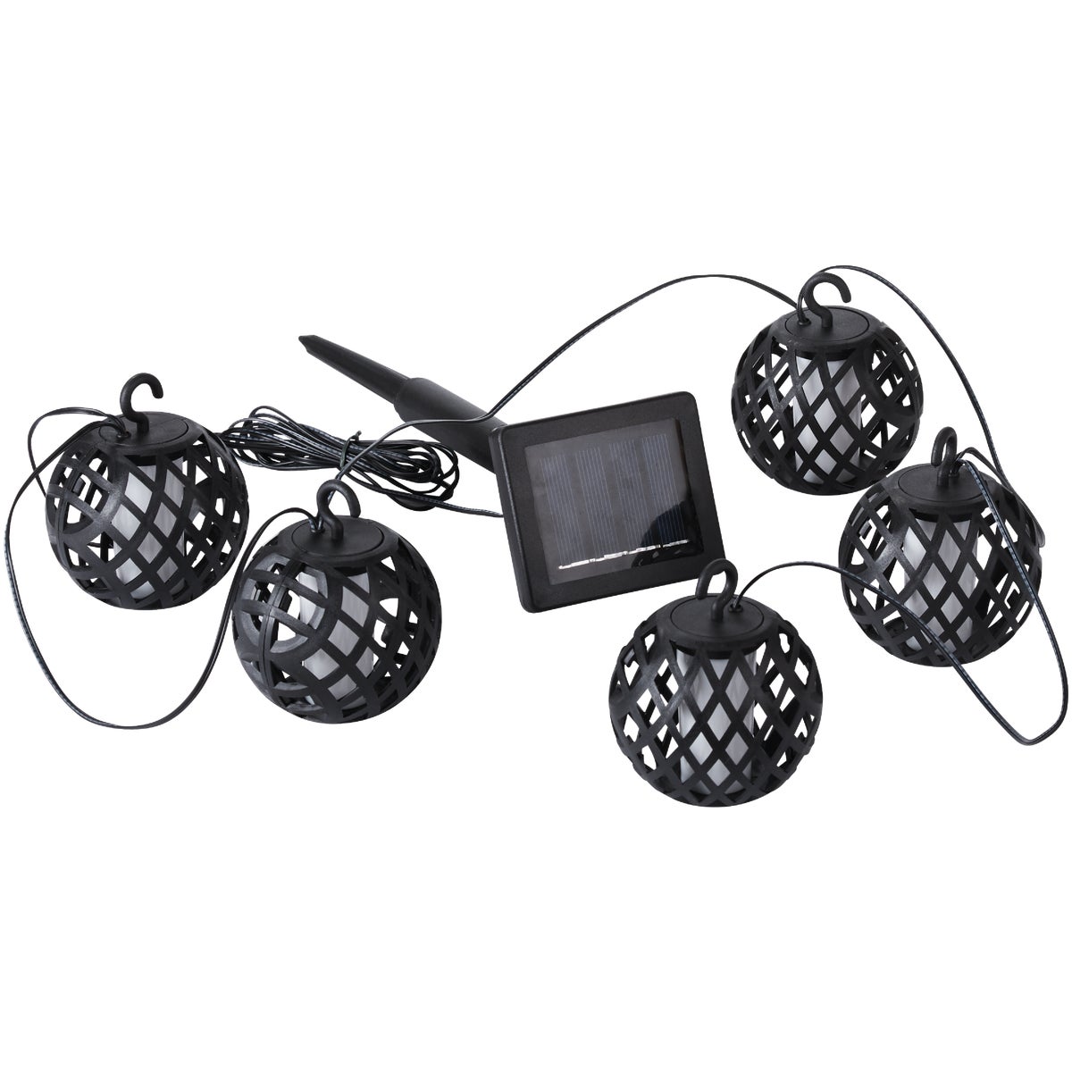 Outdoor Expressions 126 In. 5-Light Solar Flame String Light Set