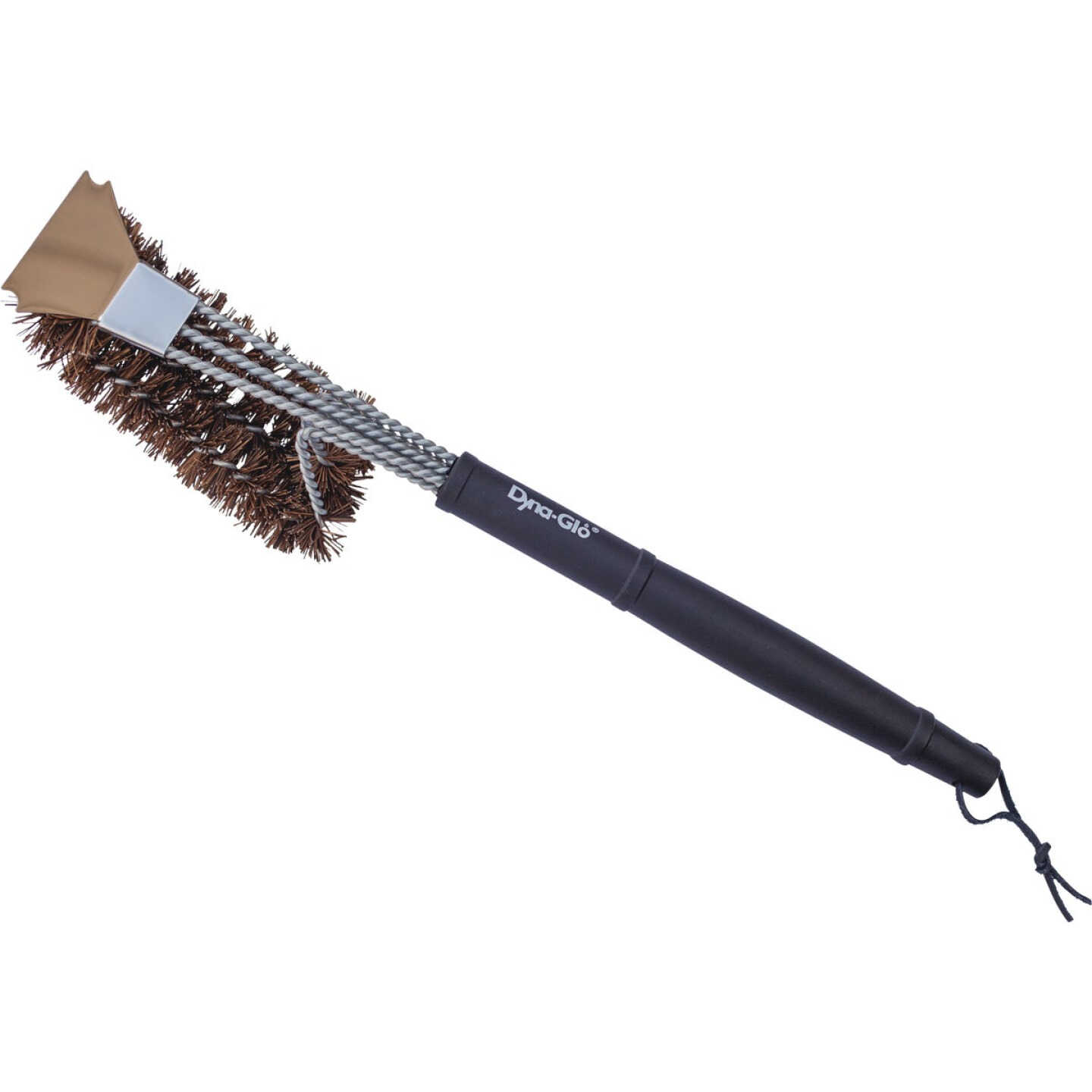 Dyna Glo 18 In. Palmyra Bristles Wired Grill Cleaning Brush with Scraper Image 1