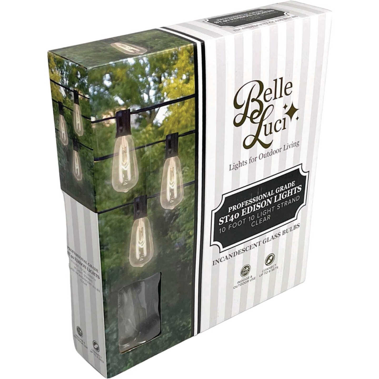 Holiday Bright Lights Belle Luci 10-Bulb ST40 Clear Edison Style Incandescent Lights Image 1