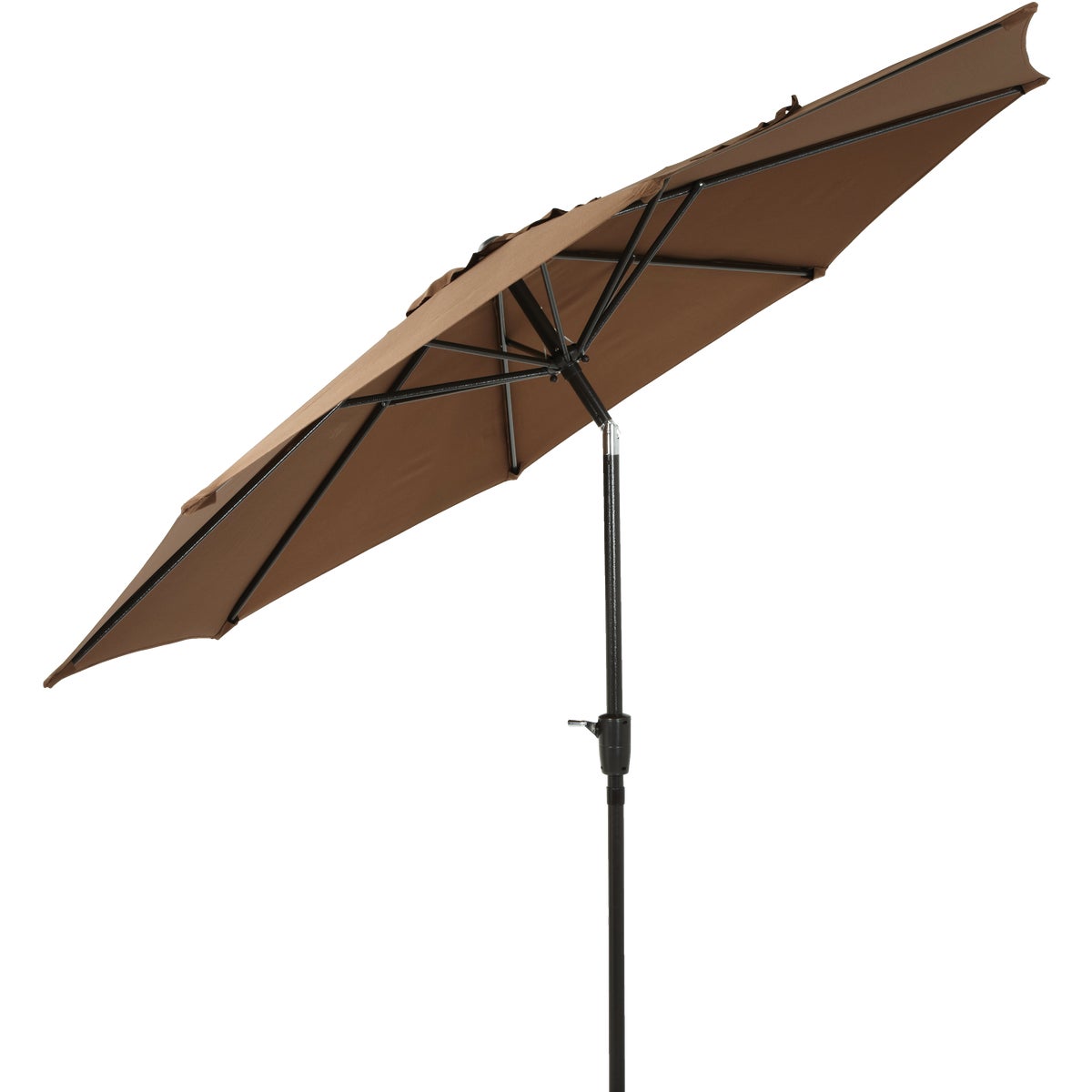 9 Ft. Aluminum Tilt/Crank Brown Patio Umbrella - PFAS Free Image 5