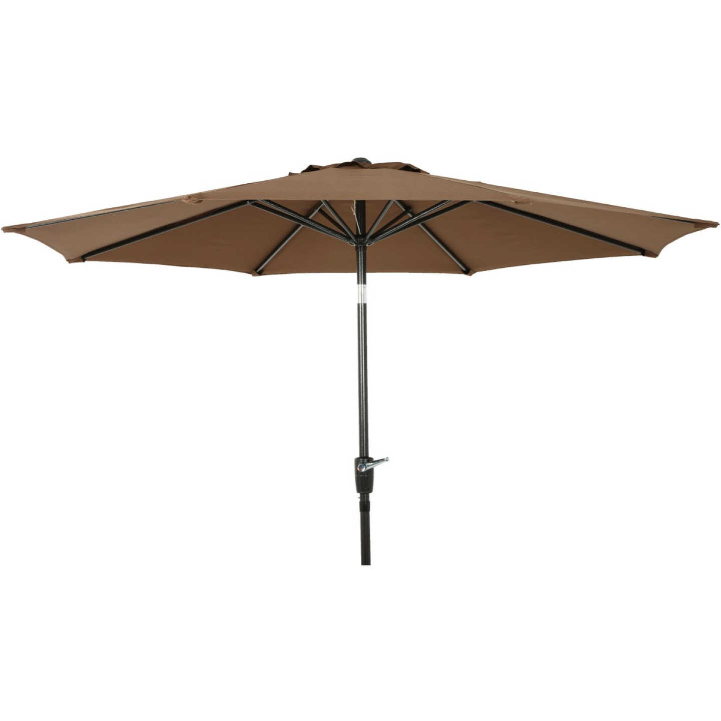 9 Ft. Aluminum Tilt/Crank Brown Patio Umbrella - PFAS Free Image 1