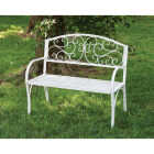 Alpine 43 In. L. White Metal Classic Garden Bench Image 2