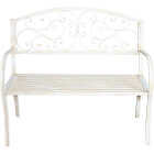 Alpine 43 In. L. White Metal Classic Garden Bench Image 1
