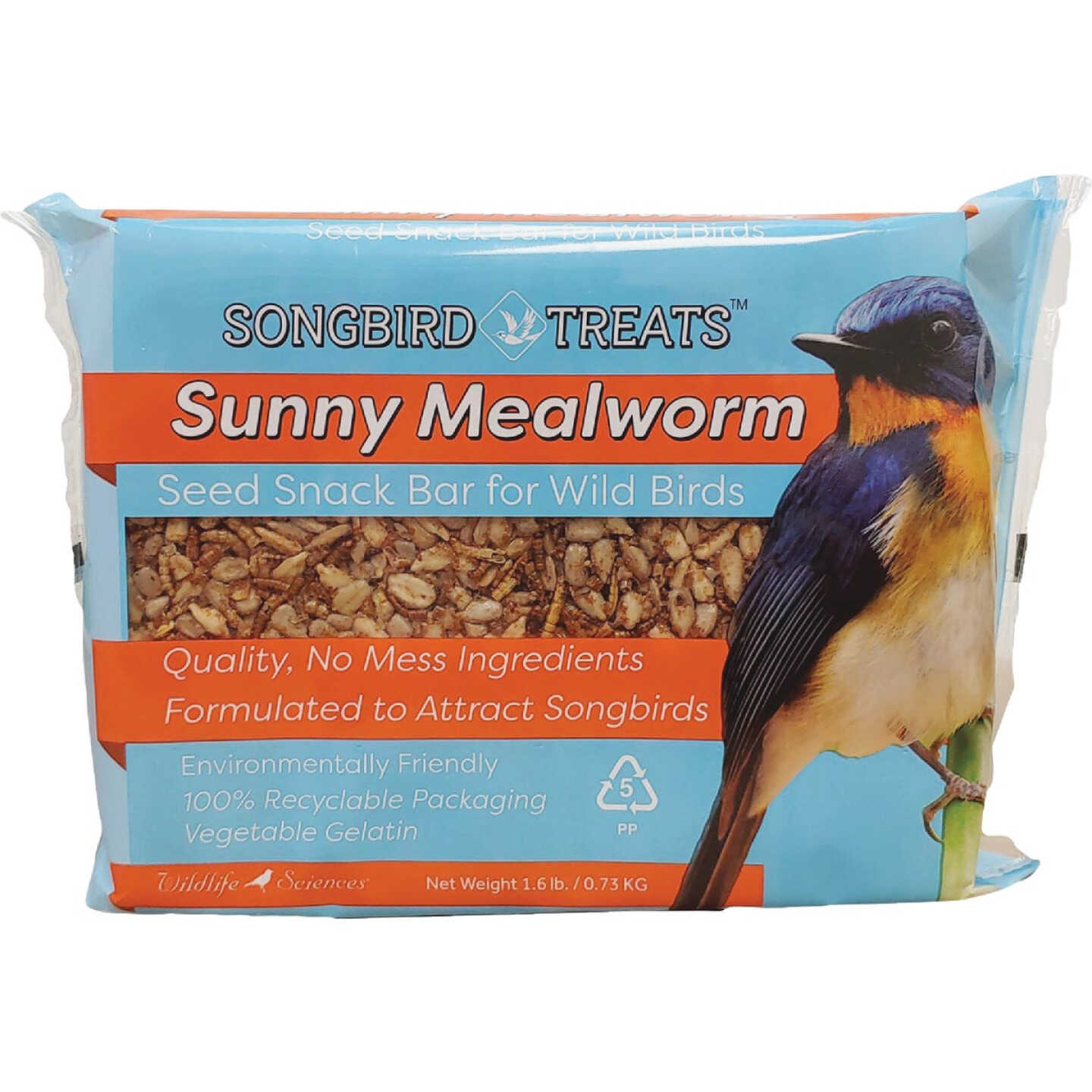 Wildlife Sciences Songbird Treats 1.6 Lb. Sunny Mealworm Seed Snack Bar Image 1