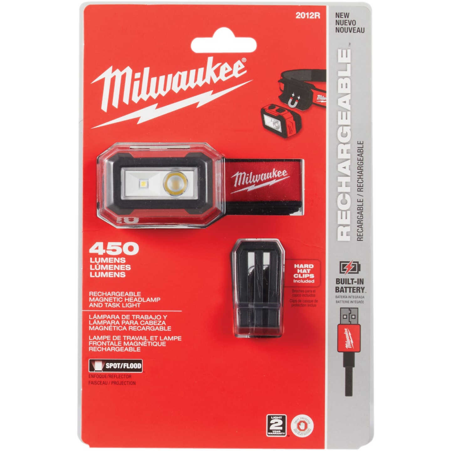 Milwaukee 450 Lm. LED Rechargeable Magnetic Headlamp & Task Light Image 2