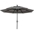 9 Ft. 3-Tier Tilt/Crank Smoke Gray Patio Umbrella - PFAS Free Image 1