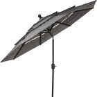 9 Ft. 3-Tier Tilt/Crank Smoke Gray Patio Umbrella - PFAS Free Image 3