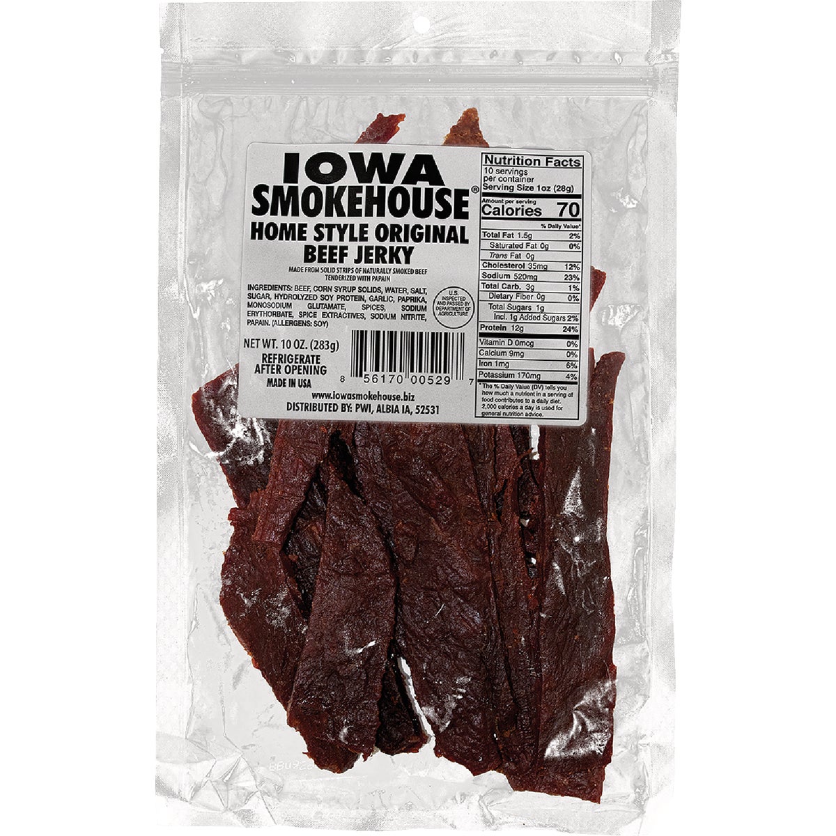 Iowa Smokehouse 10 Oz. Original Beef Jerky Image 1