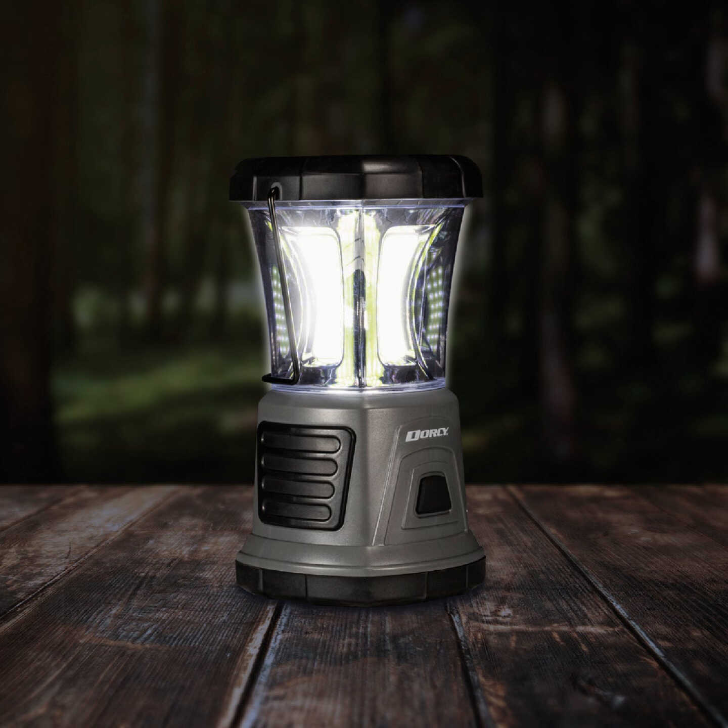 Dorcy Adventure Series Black & Gray Plastic LED Lantern with Red Safety Flasher Image 2