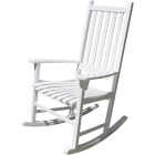 Northbeam Traditional White Acacia Wood Porch Rocker Chair Image 1